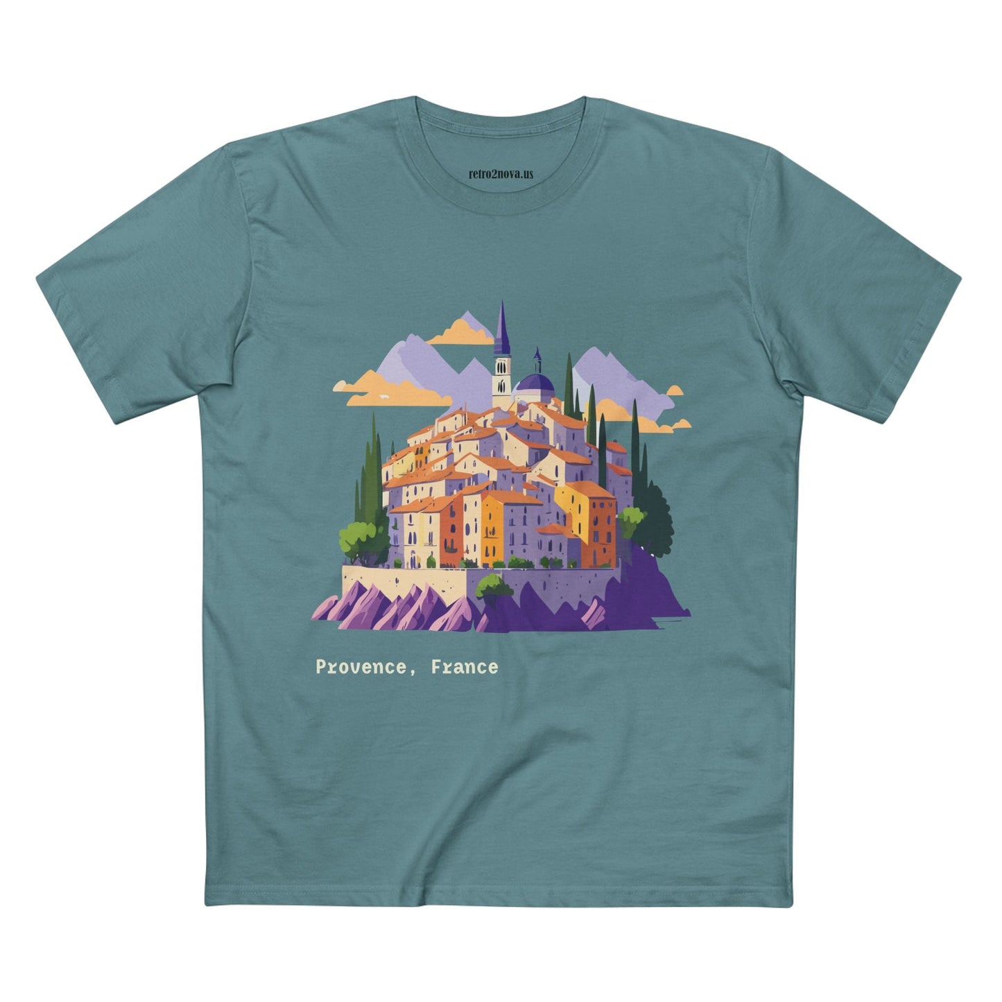 Provence Travel Shirt Unisex Premium Cotton Tee With Original Art By Retro2Nova TT66