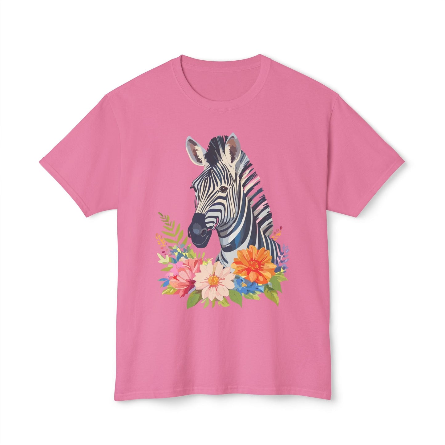 Unisex Zebra Art T Shirt With Full Color Print 100 Percent Cotton Jersey Tee Premium