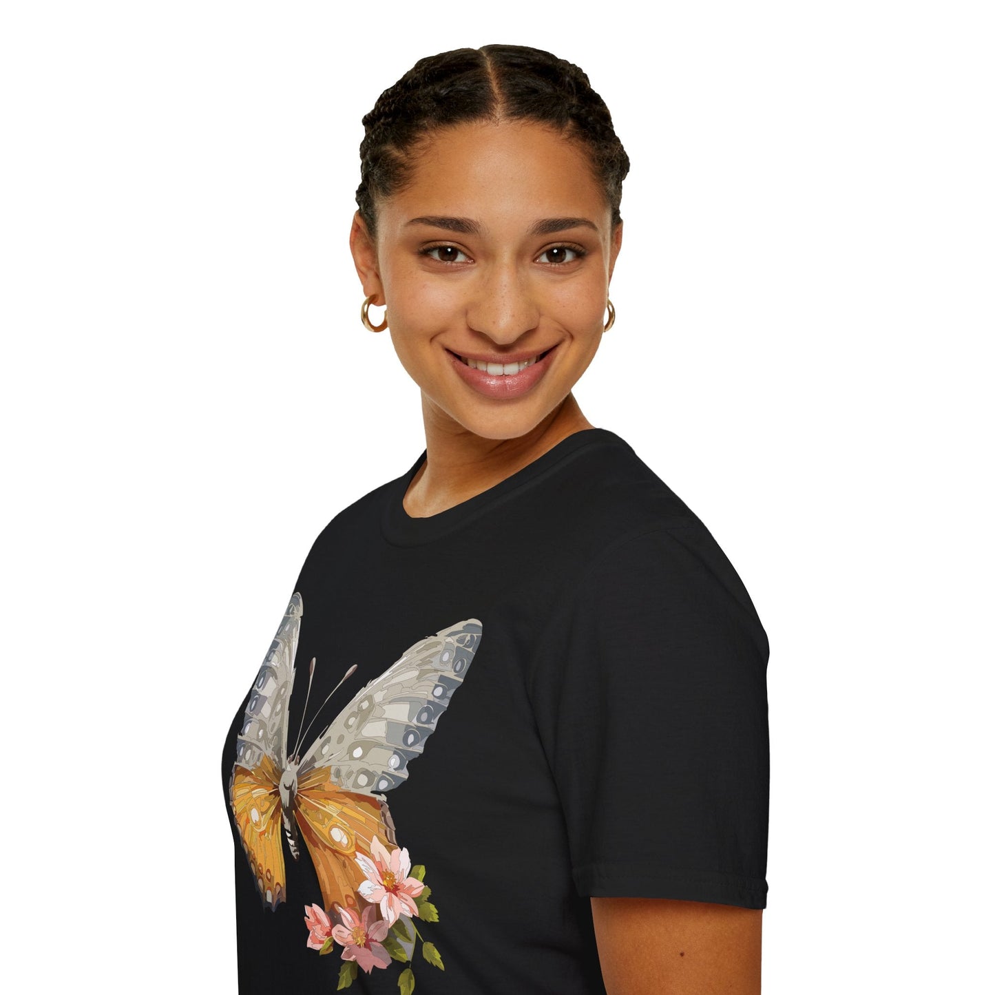 Unisex Butterfly T Shirt Monarch Print Softstyle Cotton Tee Gildan 64000 Lightweight Comfort