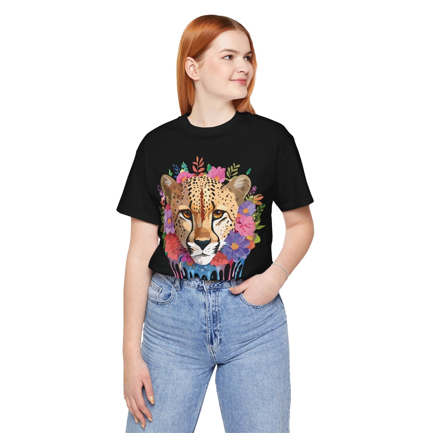Adelpha Cheetah Graphic Tee Unisex Short Sleeve Art Shirt Original Artwork
