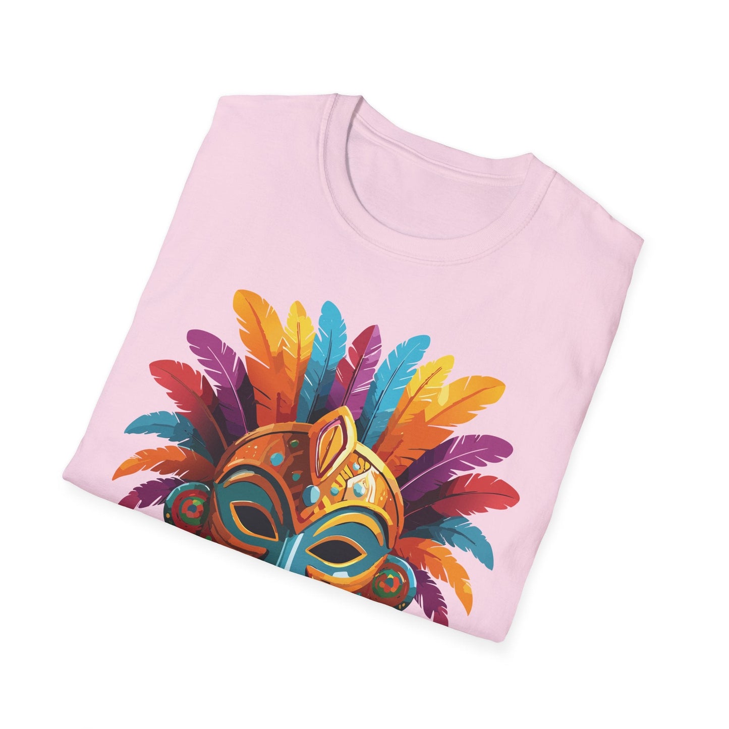 Unisex Gildan Mask T Shirt Softstyle 64000 With Art Design Lightweight Cotton Tee