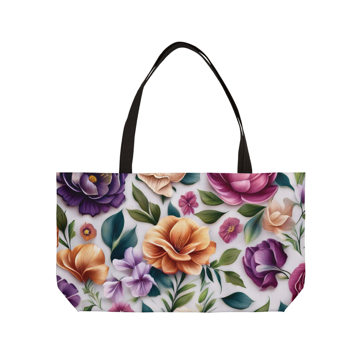 Floral Print Poly Canvas Weekender Bag 14