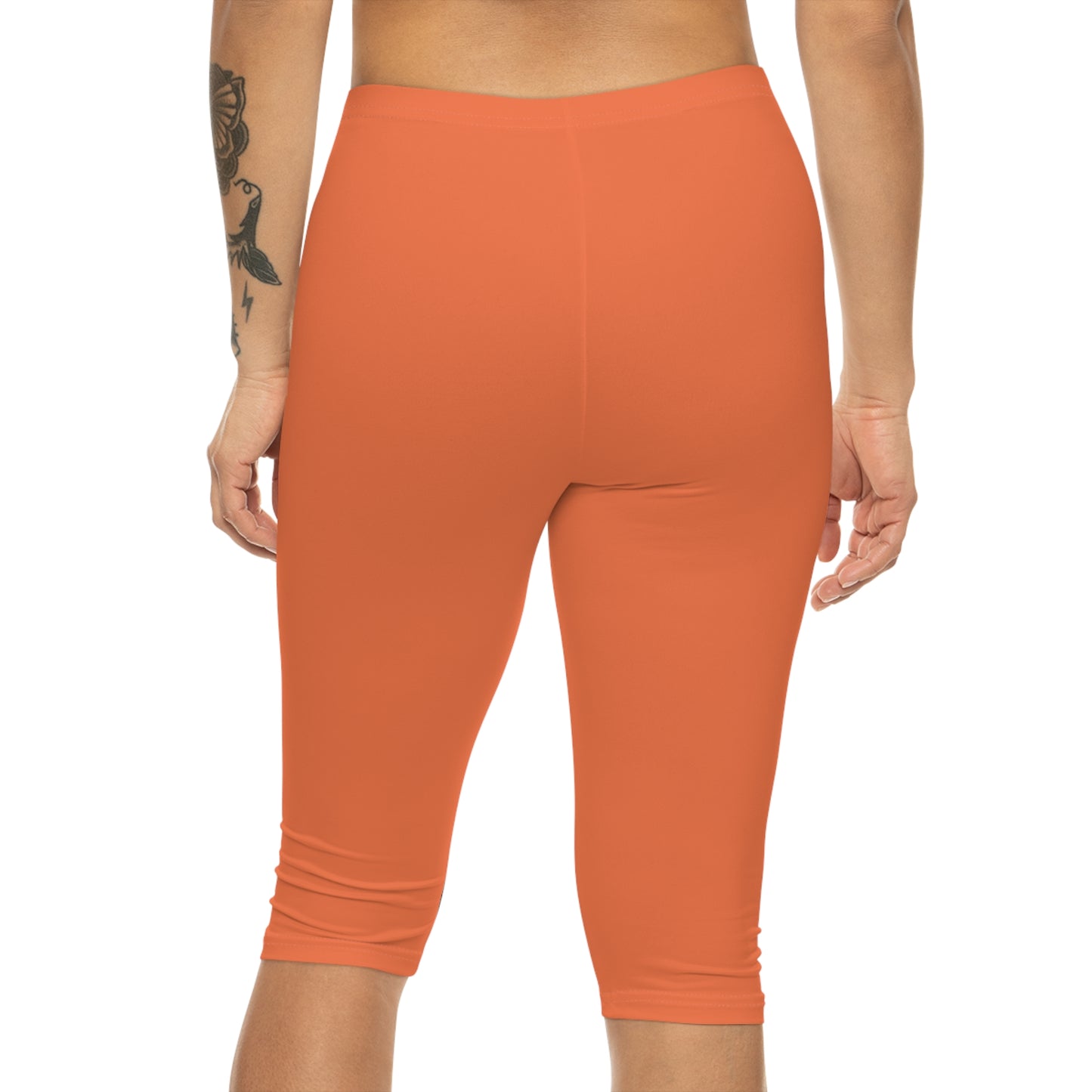 Summer Gold Color Women's Brushed Suede Poly Span Casual Capri Leggings XS-2XL