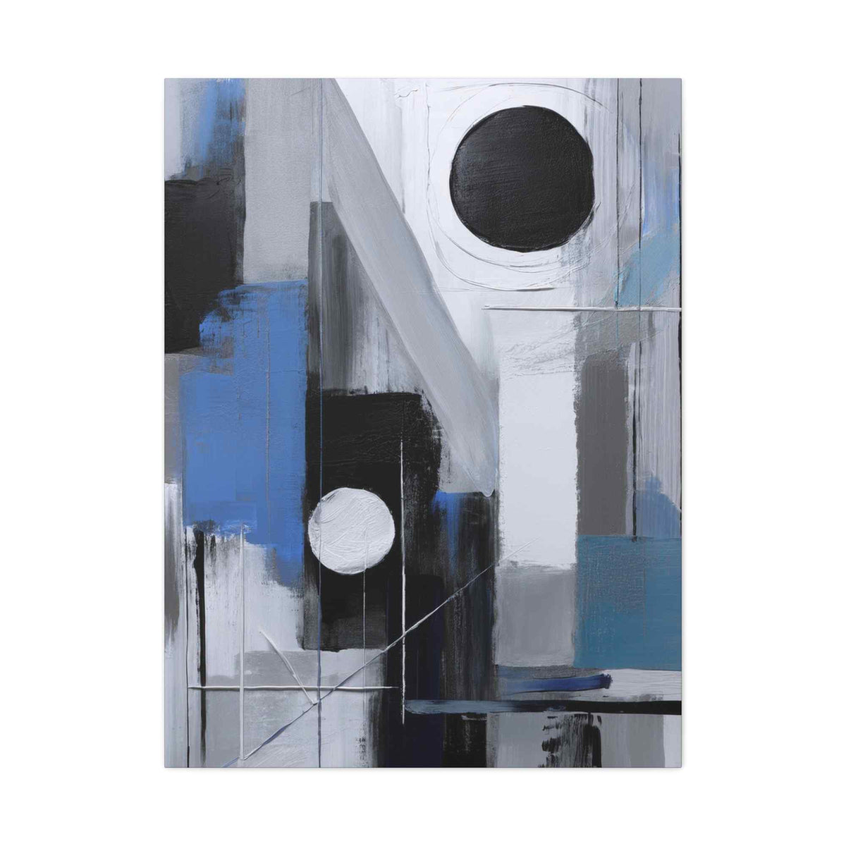 Blue Abstract Painting Print Canvas 20x24,20x30,24x30, 24x32,24x36,30x40, 32x48,36x48,40x60 Pine-Wood Inner Frame ABS-27