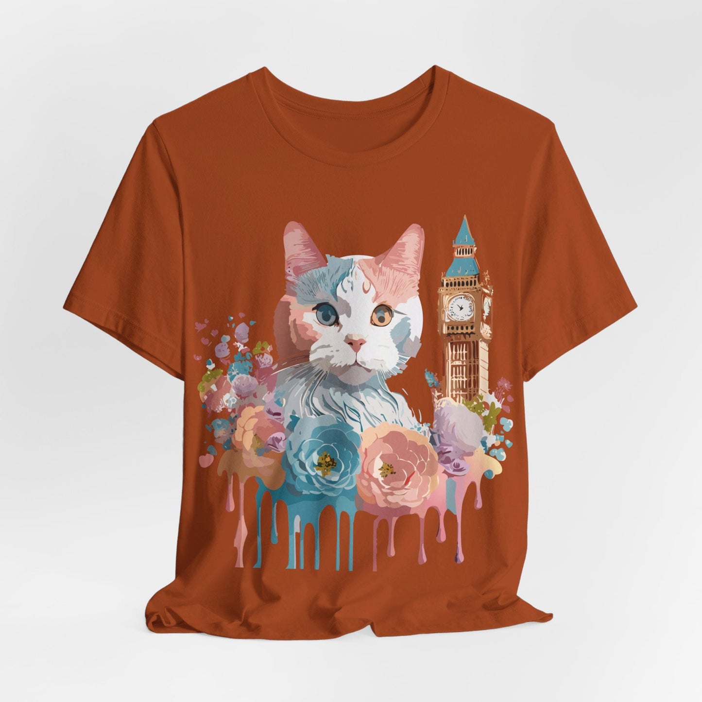 Cat Graphic Unisex 100 Cotton Vintage Design Tee 6