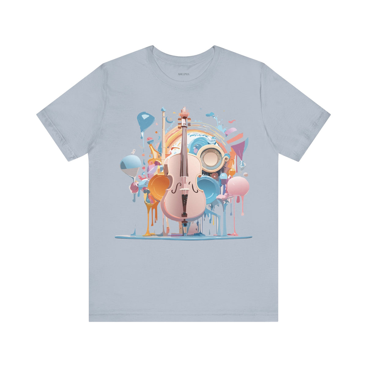 Music Graphic Unisex Cotton Bella+Canvas Tee with Art Design m168