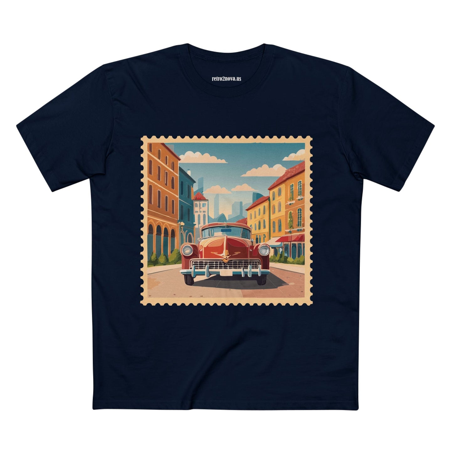 Postage Stamp Shirt Unisex Tee Original Art By Retro2Nova Premium Cotton Staple Tee