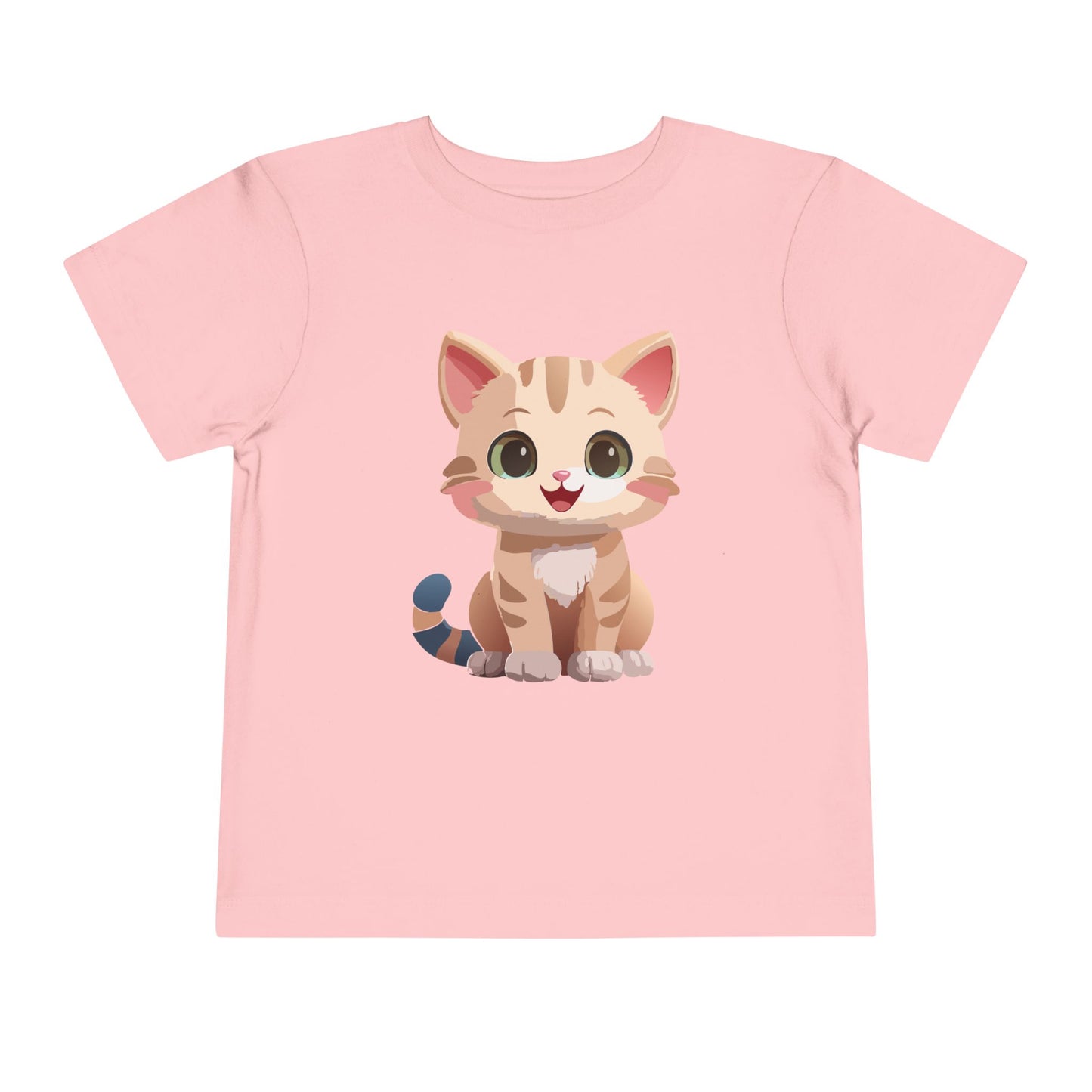 Bonita camiseta de manga corta para niños pequeños con gato: adorable camiseta con gráfico de gatito para niños (2 a 5 años)