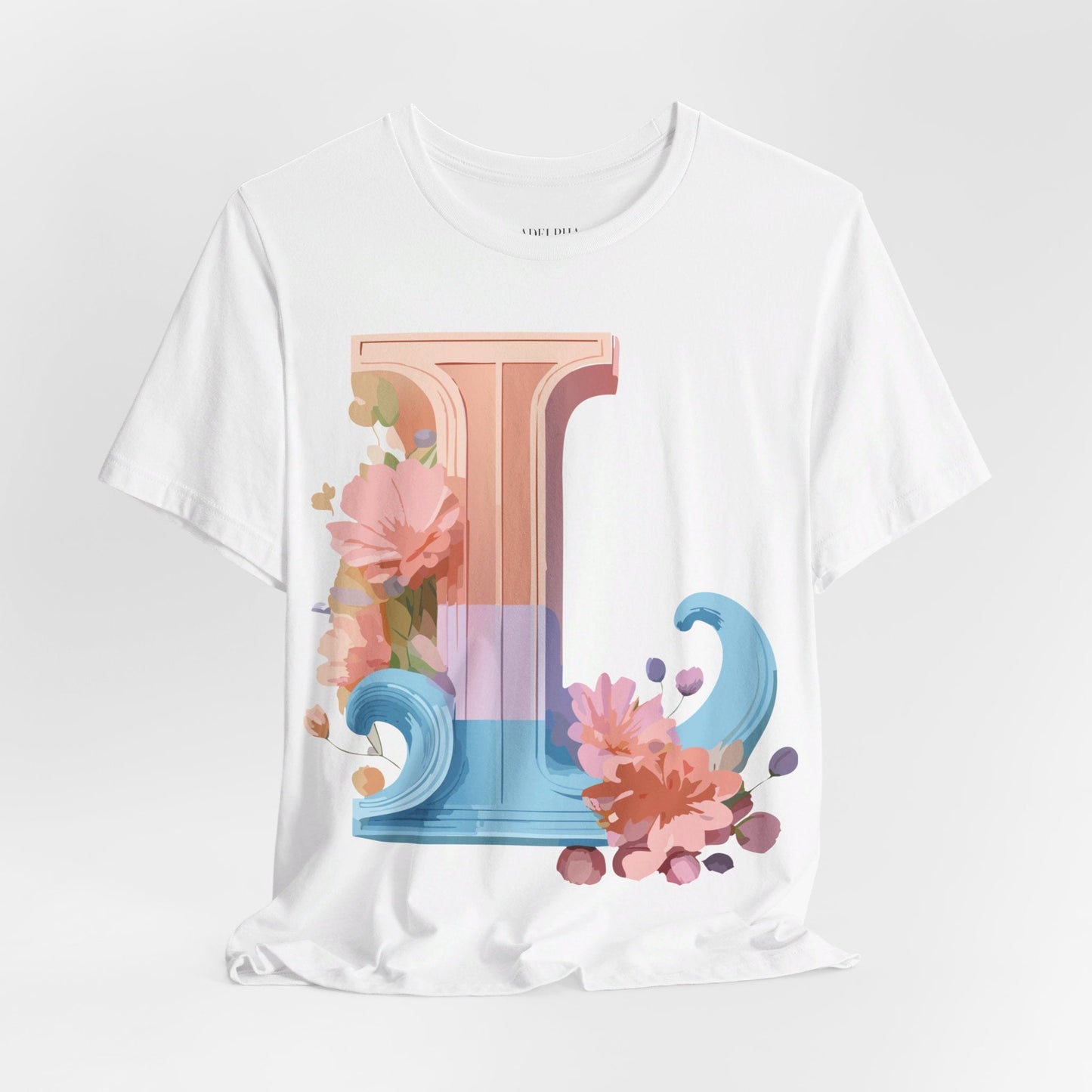 Letter L Shirt Unisex Graphic Tee Vintage Inspired Artwork By Adelpha For Everyday Style