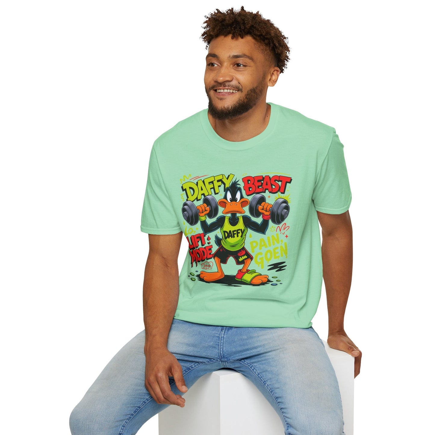 Cartoon T Shirt Funny Animals Print Unisex Animation Tee Gildan Softstyle 64000