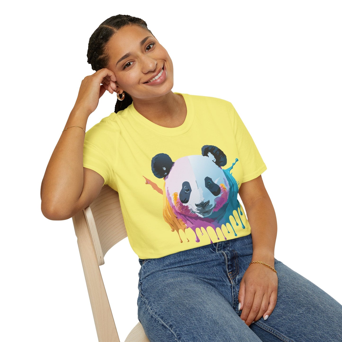 Panda Shirt Unisex T Shirt Softstyle Gildan 64000 100 Percent Ring Spun Cotton Animal Tee