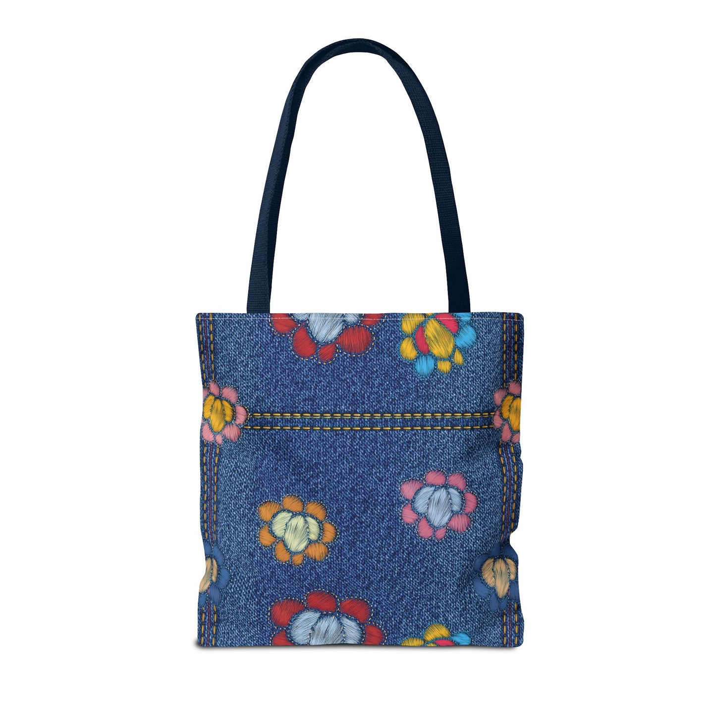 Denim Fabric Imitation Print Unisex Canvas Bag Poly Spun 3 Sizes Tote Bag 173