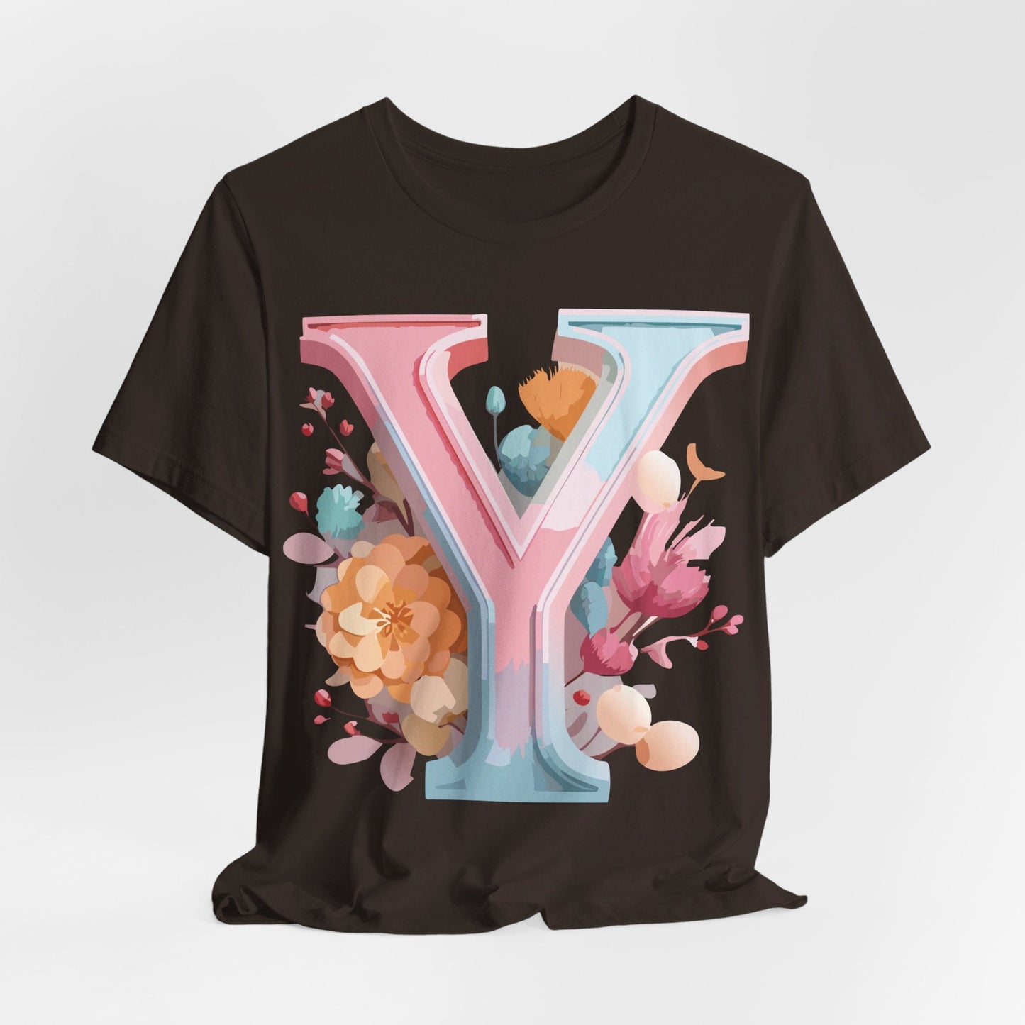 Letter Y Graphic Tee Unisex Short Sleeve Vintage Inspired Artwork Adelpha Premium