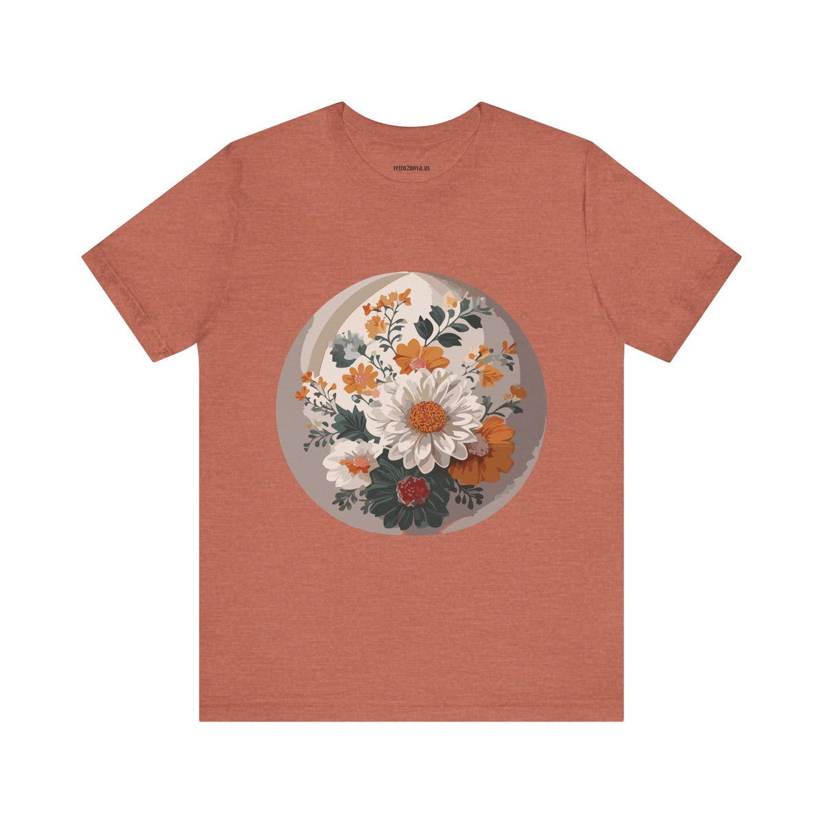 Floral Graphic Unisex Cotton Bella+Canvas Tee with Flowers Design ab10