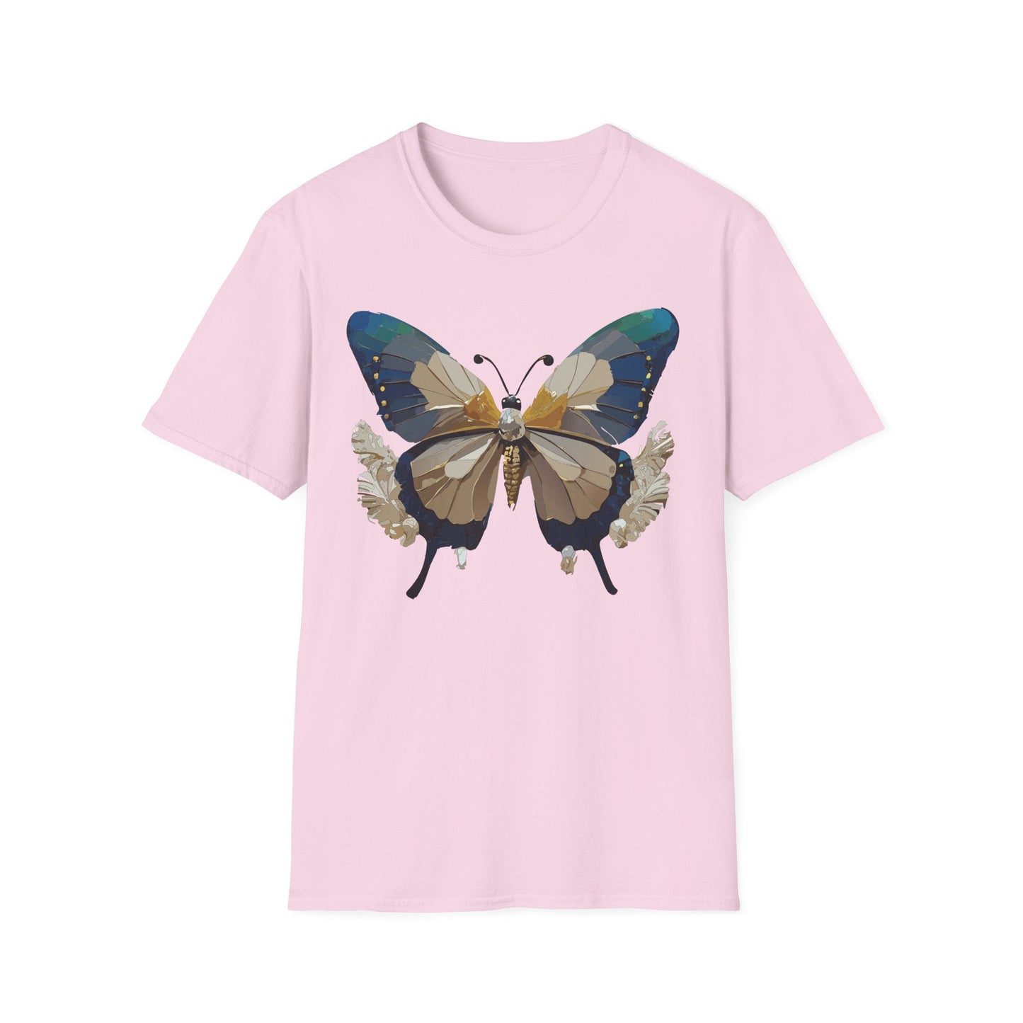 Butterfly Themed Unisex T Shirt With Monarch Design Gildan Softstyle 64000 Premium Ring Spun Cotton