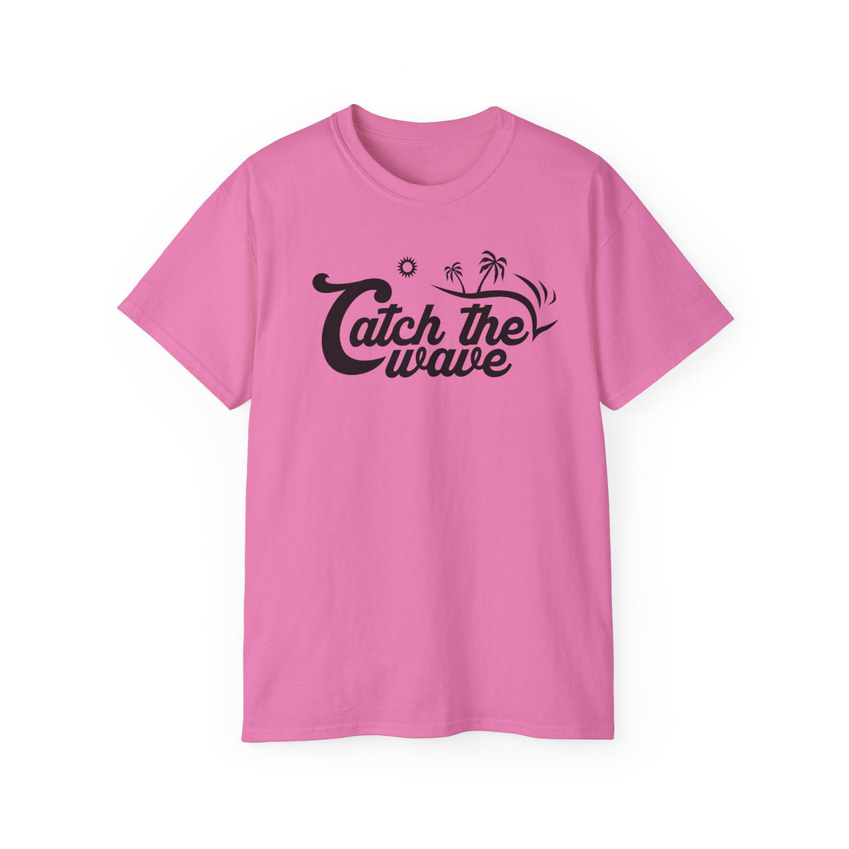 Catch the Wave Tee | Surf Script Typography, Palm Trees, Beach Vibes