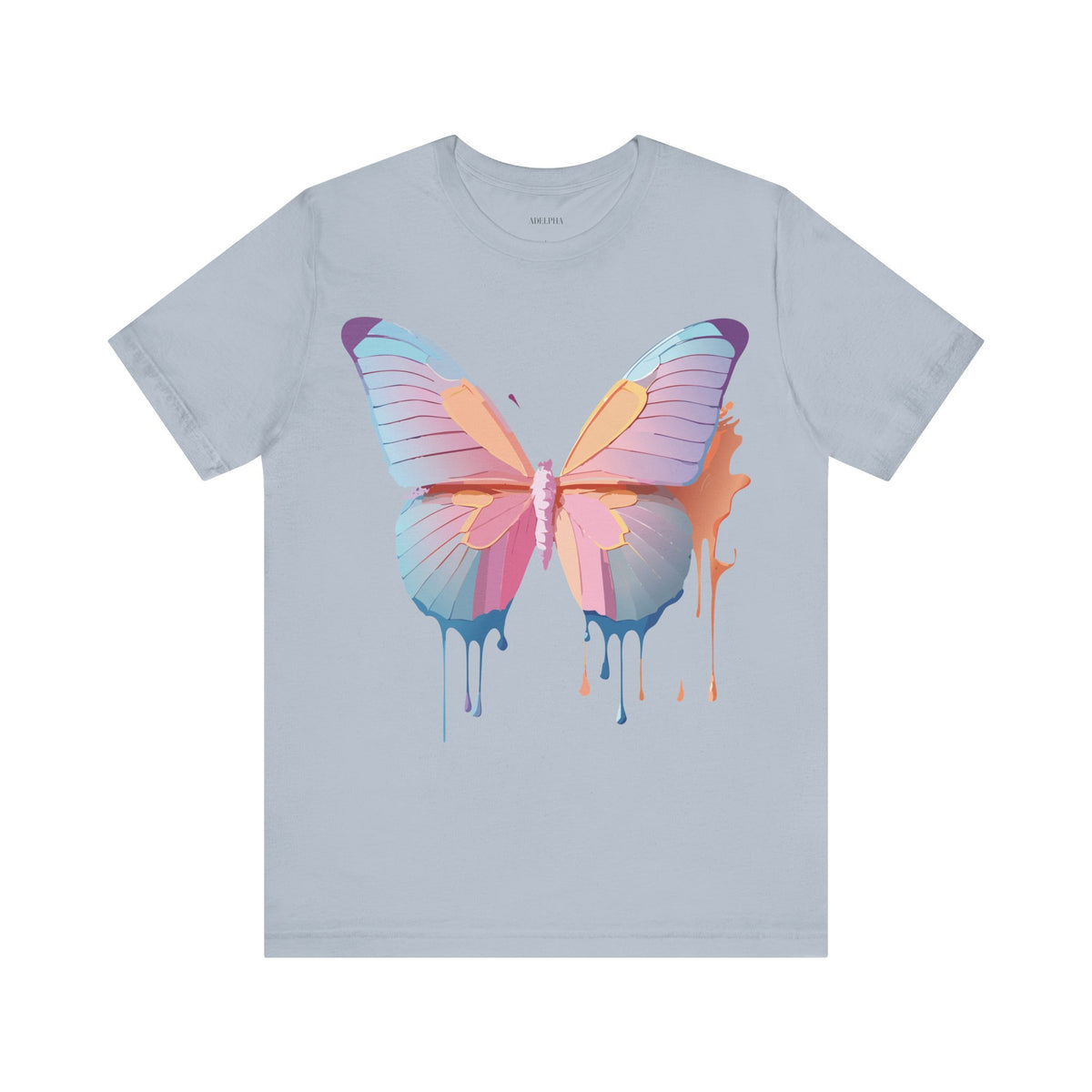 Butterfly Graphic Unisex Cotton Bella+Canvas Tee with Floral Art Design m05