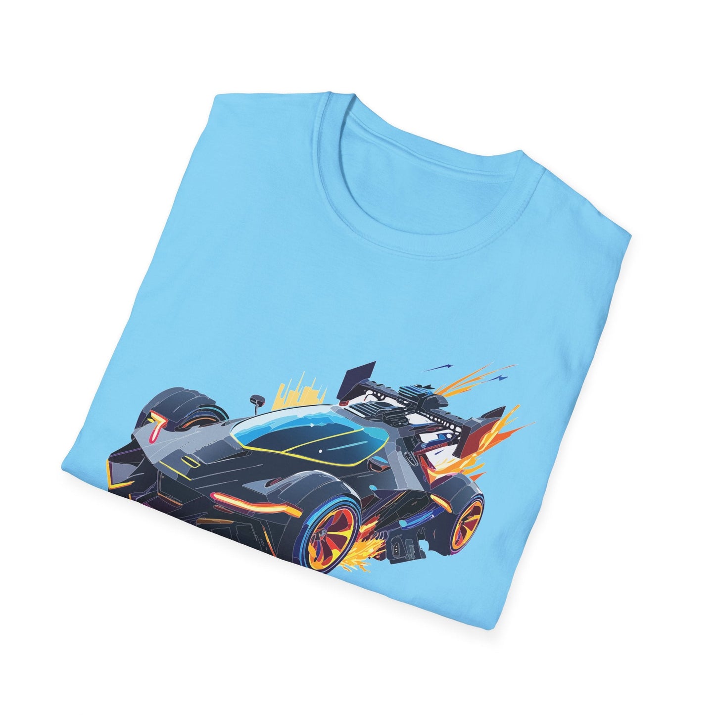 Unisex Car T Shirt With Cars Design Hot Wheels Graphic Tee Gildan Softstyle 64000