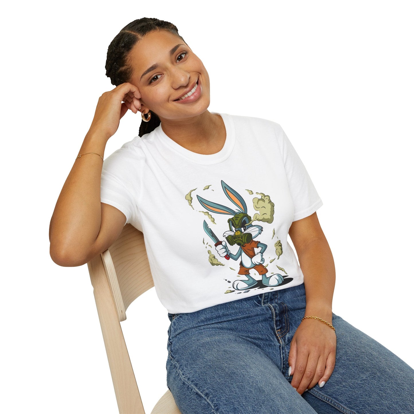Bugs Bunny T Shirt Unisex Cartoon Graphic Tee Softstyle Gildan 64000 Short Sleeve