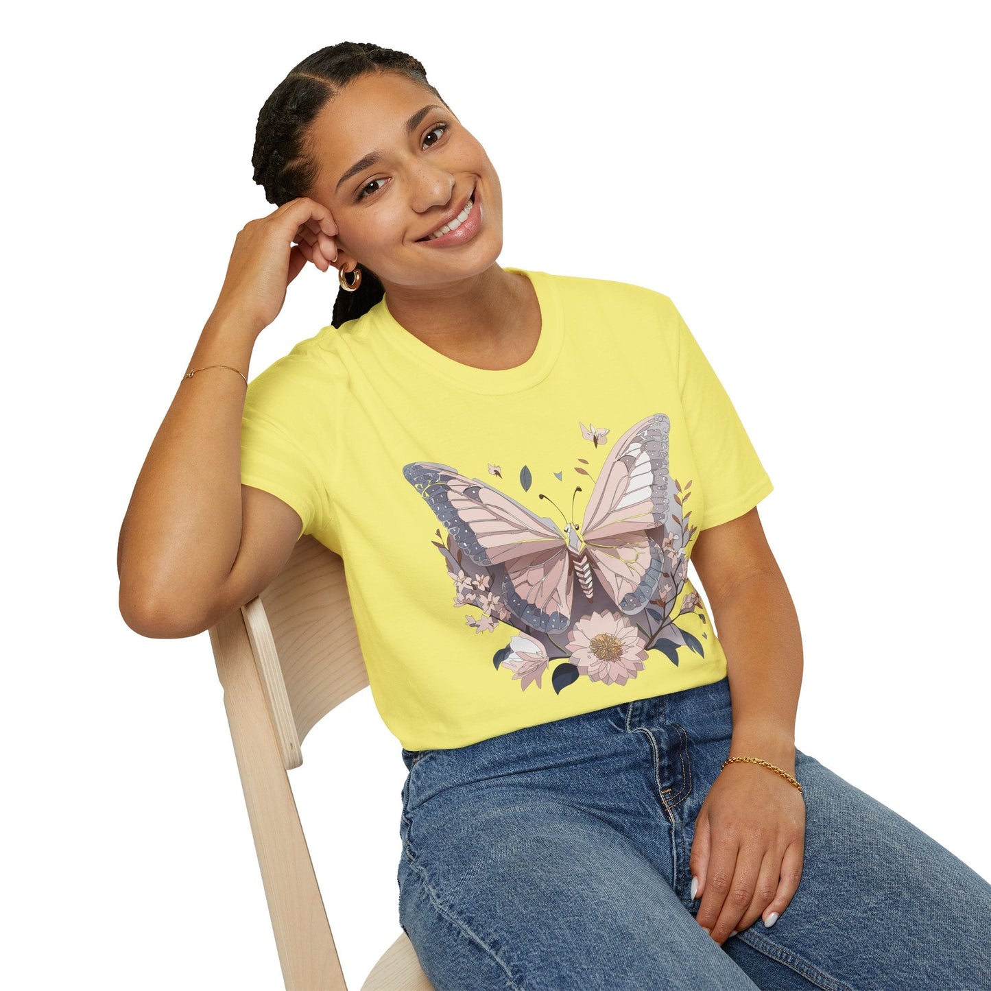 Butterfly Shirt Unisex Gildan Softstyle 64000 Monarch Butterfly Tee 100 Percent Ring Spun Cotton