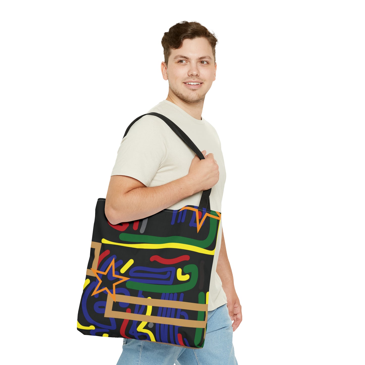 Canvas Bag with Abstract Prints