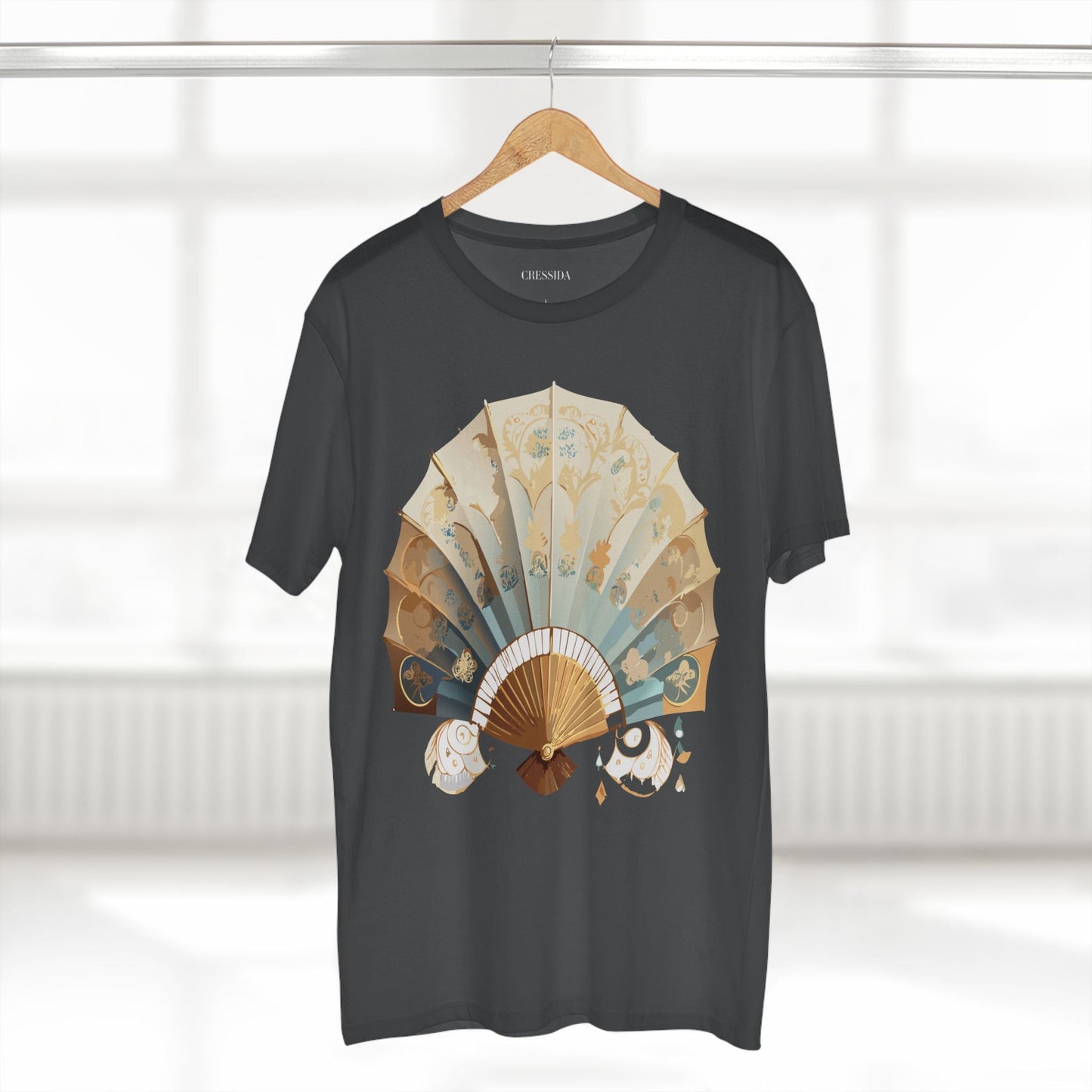 Antique Fan Graphic Design T-Shirt Unisex 100 Cotton Floral Carnival Artwork Tee 14