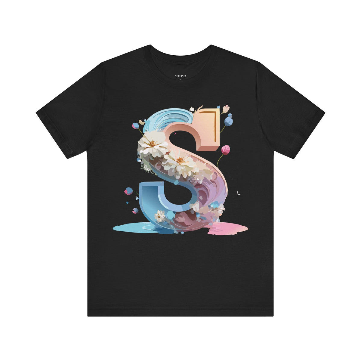 Letter S Graphic Unisex Cotton Bella+Canvas Tee with Art Letter Design