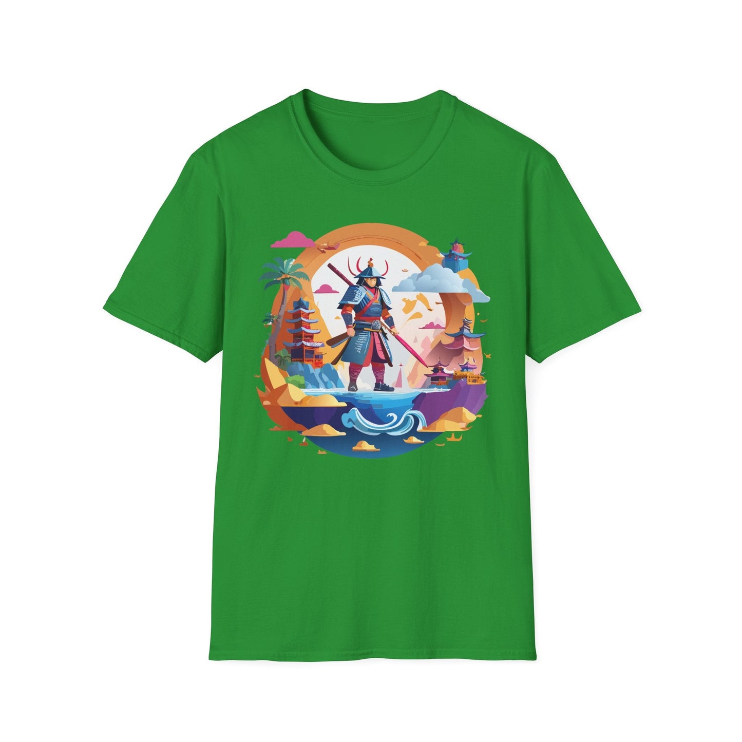 Samurai T Shirt Unisex Gildan Softstyle 64000 100 Percent Ring Spun Cotton Lightweight Tee