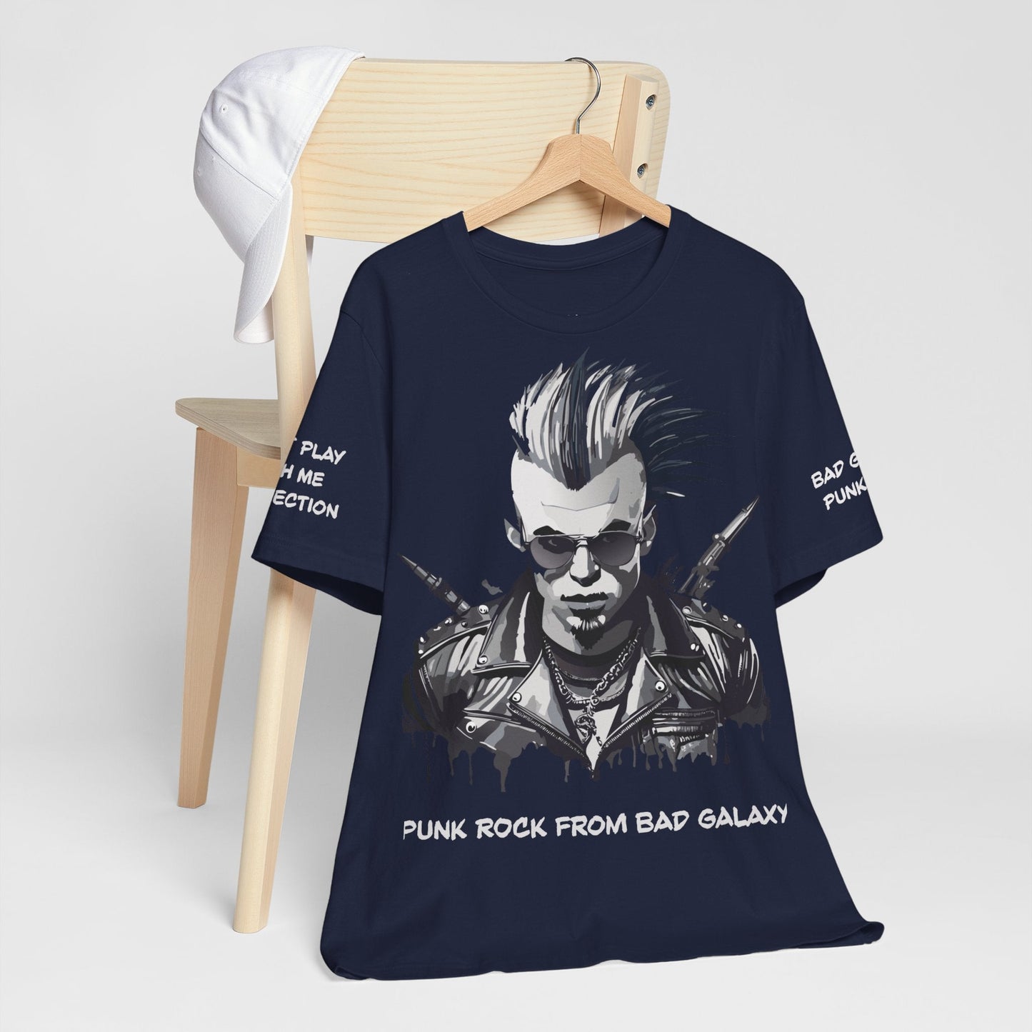 Punk Rock Tee Shirt 100 Percent Cotton Made To Order From Bad Galaxy Eco Friendly Inks USA