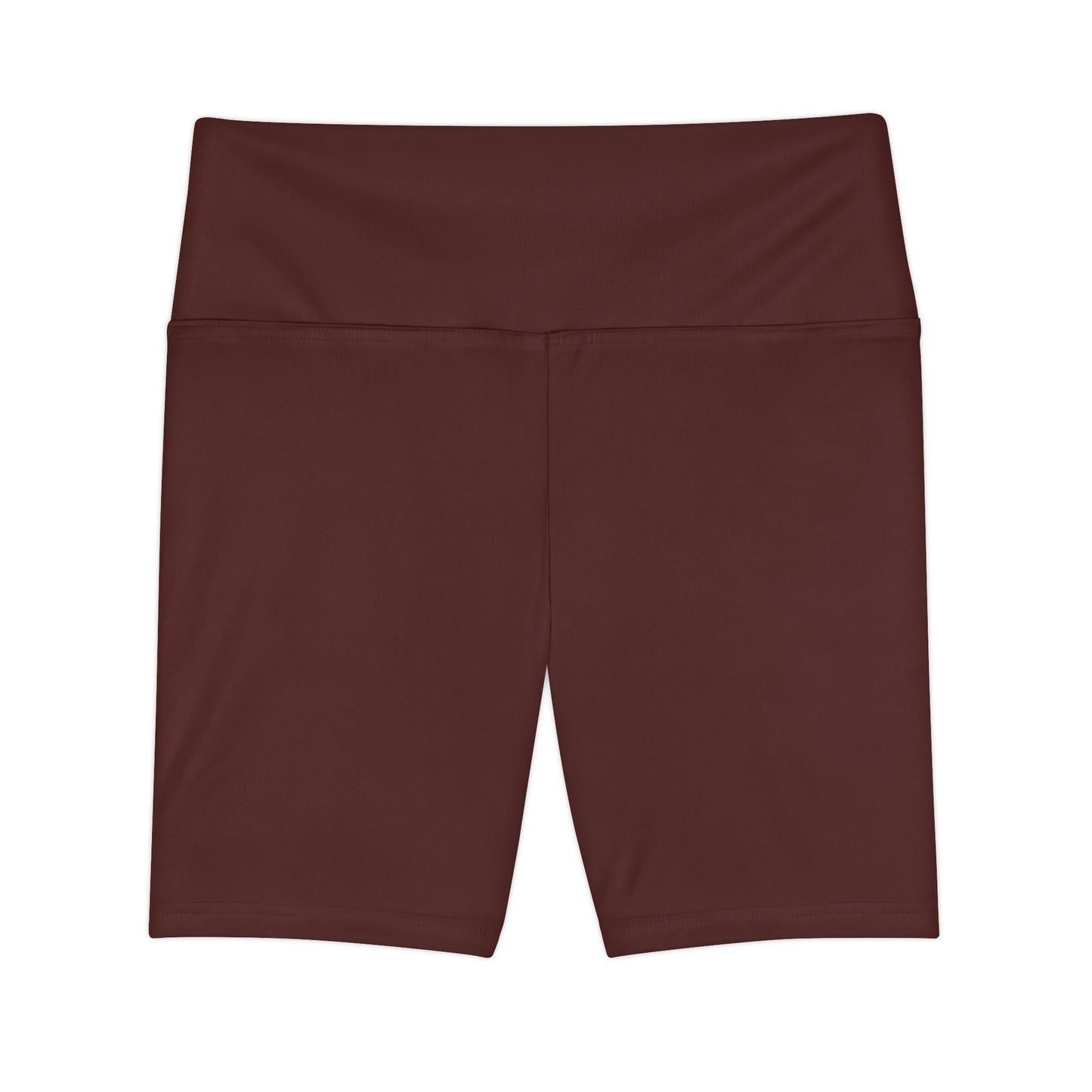 Bordo Espresso Women's High-Waist Workout Shorts — Solid Burgundy Active Biker Shorts