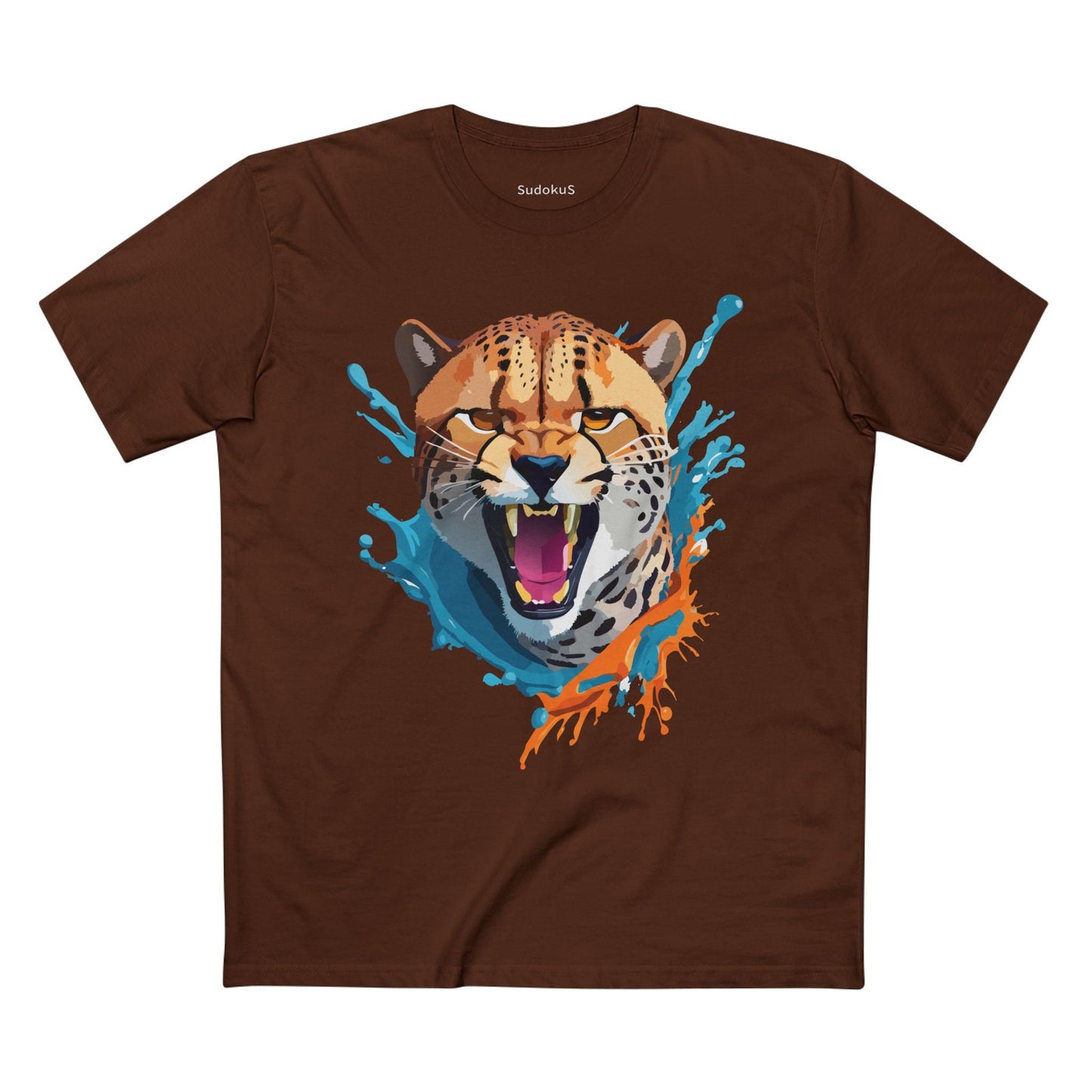Cheetah Graphic Unisex 100 Cotton Staple Tee with Animal Design Artwork 26