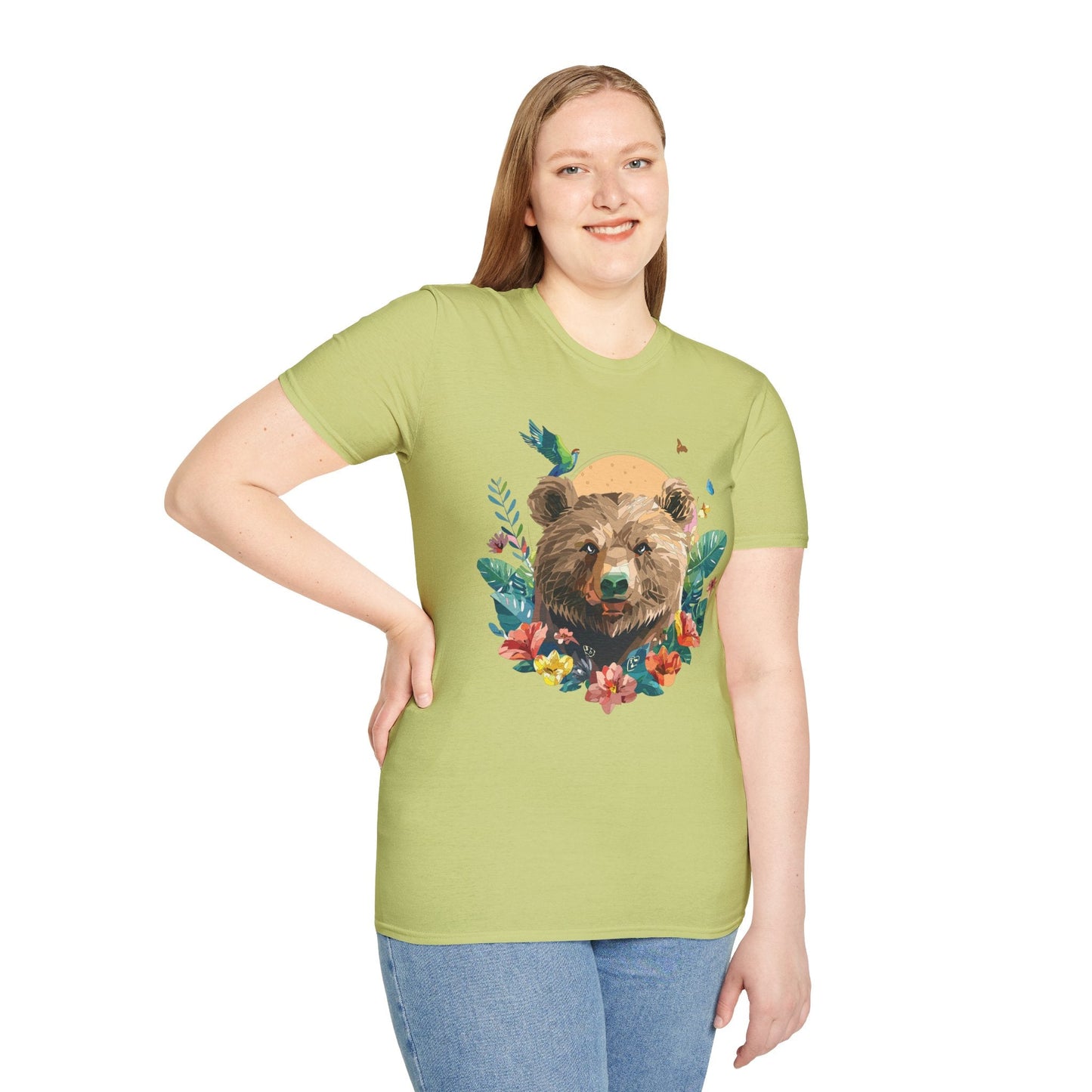 Bear T Shirt Unisex Graphic Tee Bear Lover Gift 100 Percent Ring Spun Cotton Softstyle 64000 Gildan