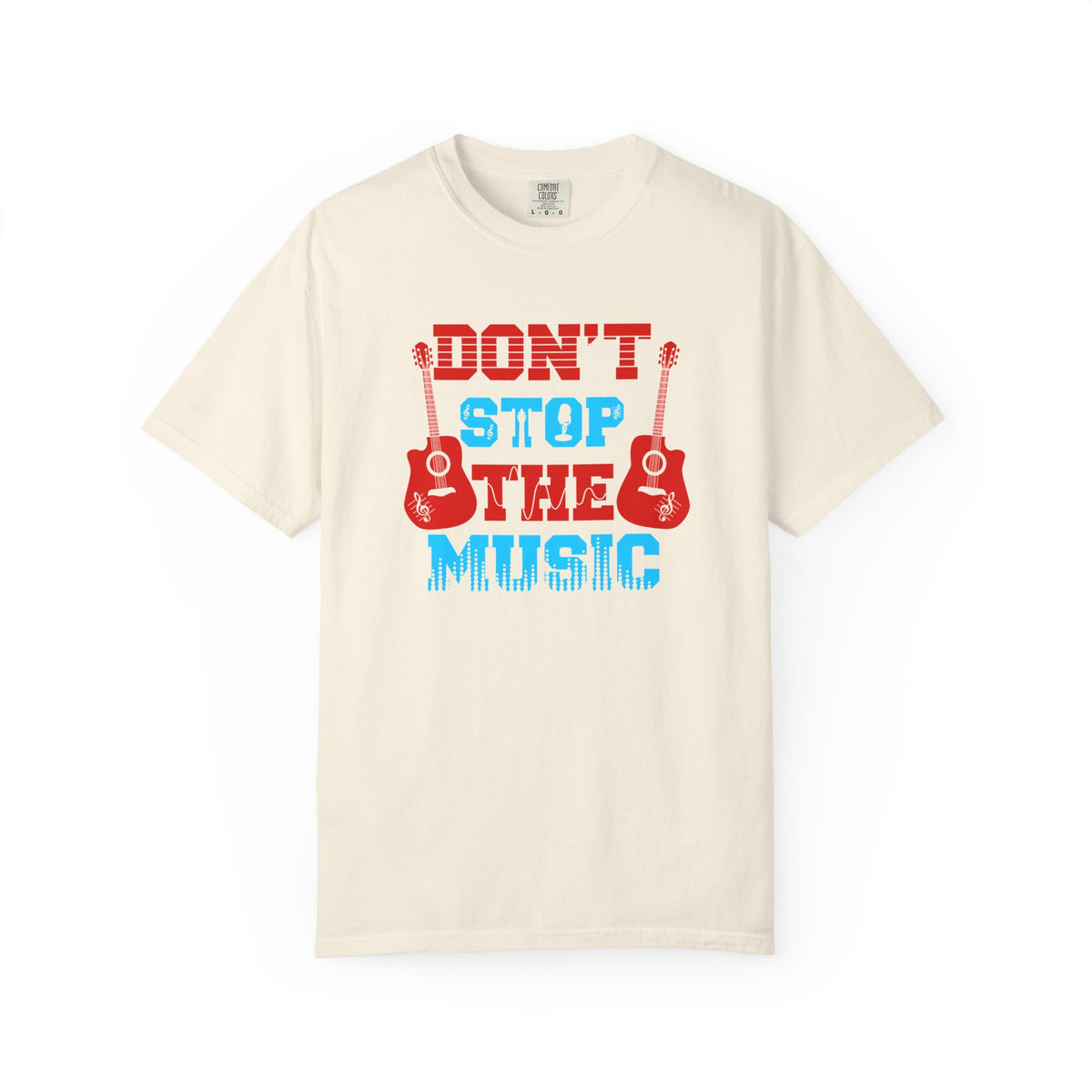 Don t Stop the Music T-Shirt Acoustic Guitar Typography Graphic Unisex Cotton Tee 042