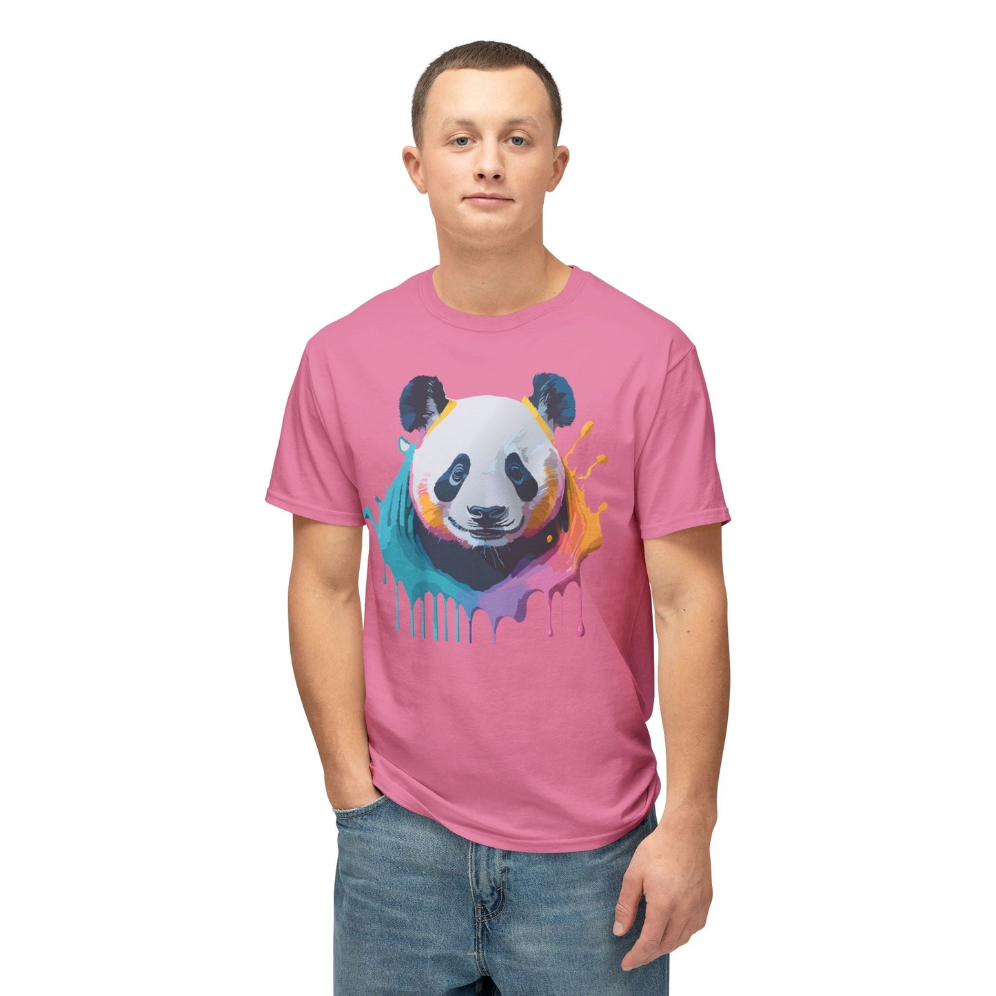 Unisex HD Cotton Panda T Shirt With Full Color Panda Art Print Made In USA Premium Fit For All Sizes