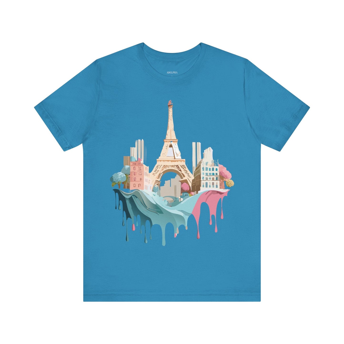 Paris Tourist Shirt Graphic Tee Unisex Jersey Short Sleeve Art Design By Adelpha Vintage Inspired