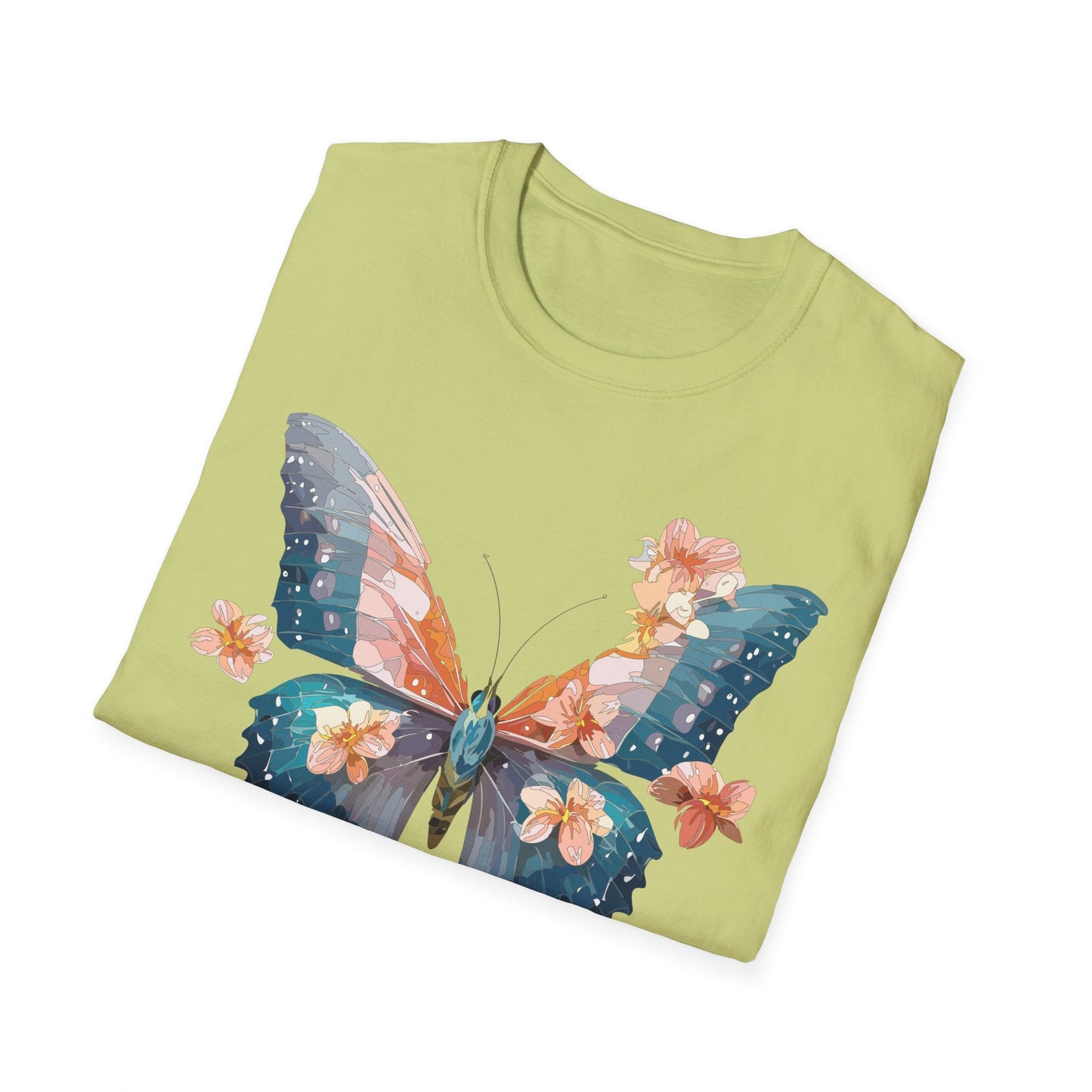 Butterfly Shirt Unisex T Shirt Monarch Print Gildan Softstyle 64000 Ring Spun Cotton Tee