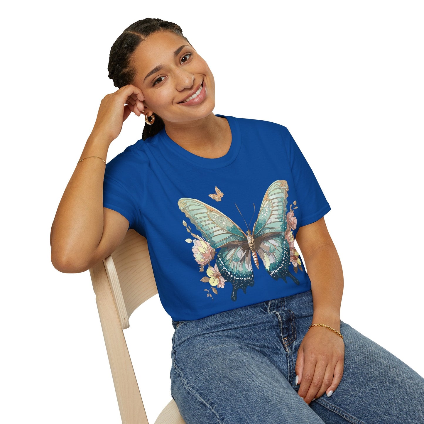 Butterfly Print Unisex T Shirt Monarch Design Softstyle 64000 Gildan Cotton Tee Quality