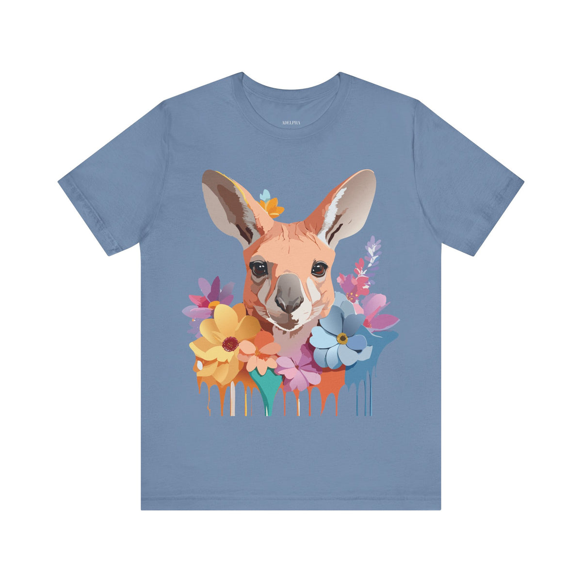 Kangaroo Graphic Unisex Cotton Bella+Canvas Tee with Art Animal Design e39