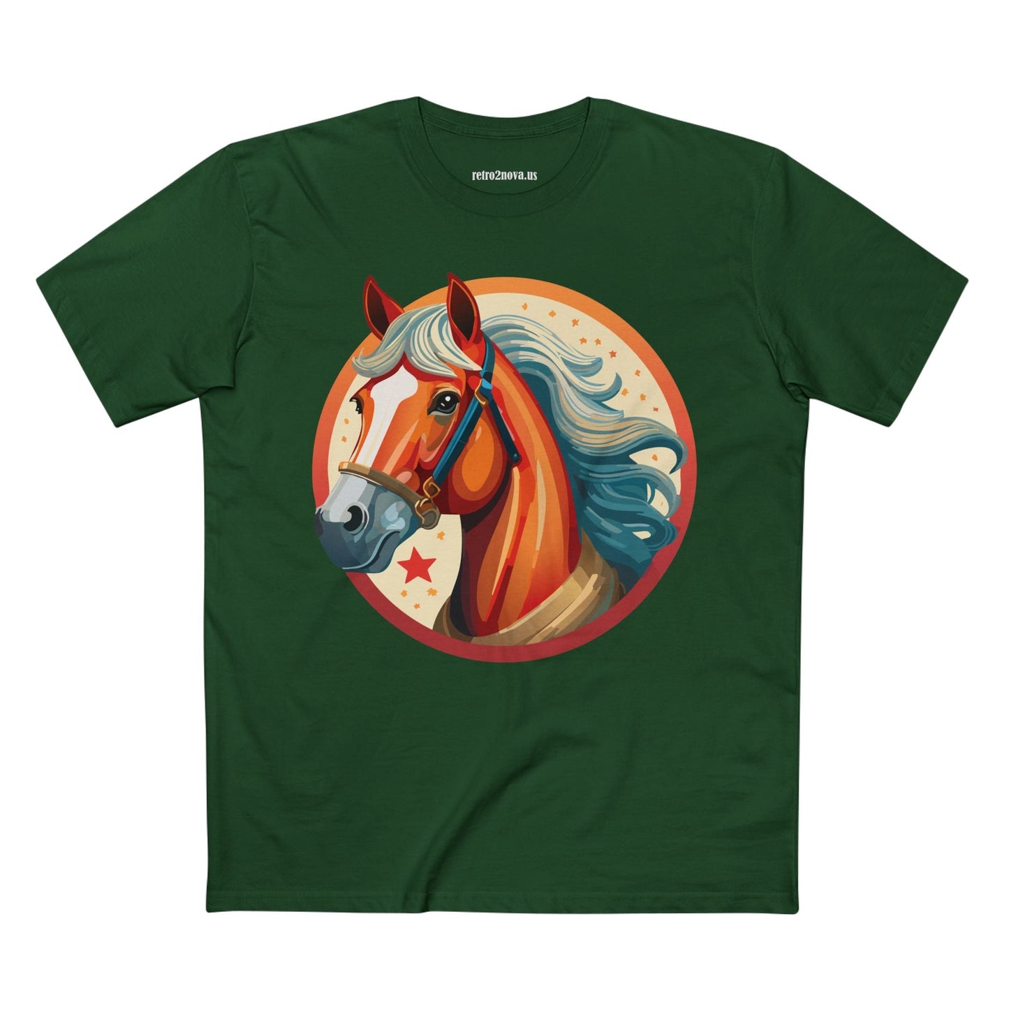 Horse And Animals Unisex Premium Cotton Art Tee Featuring Original Retro2Nova Design From Our Art Collection