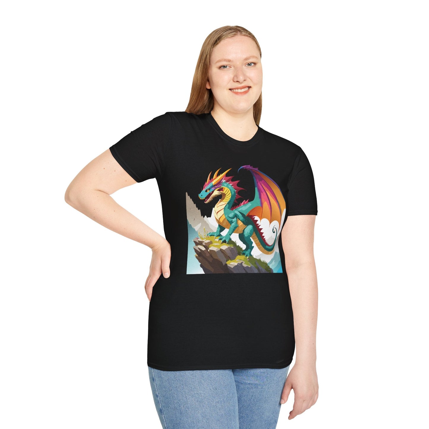 Dragon T Shirt Unisex Dragon Shirt With Animal Art Design Softstyle Cotton Tee Shirt