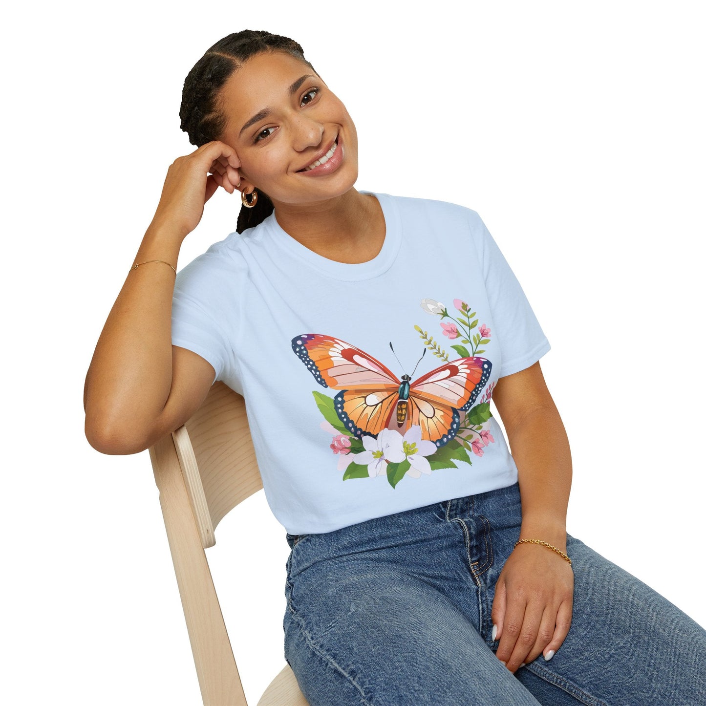 Butterfly Shirt Unisex T Shirt Gildan 64000 Softstyle 100 Percent Ring Spun Cotton