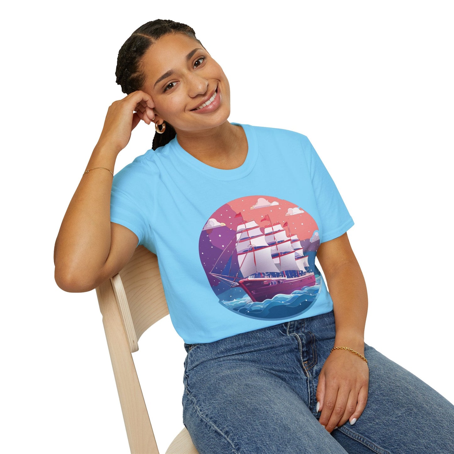 Unisex Gildan Softstyle 64000 T Shirt Ship Frigate Vessel Tee For Maritime Enthusiasts