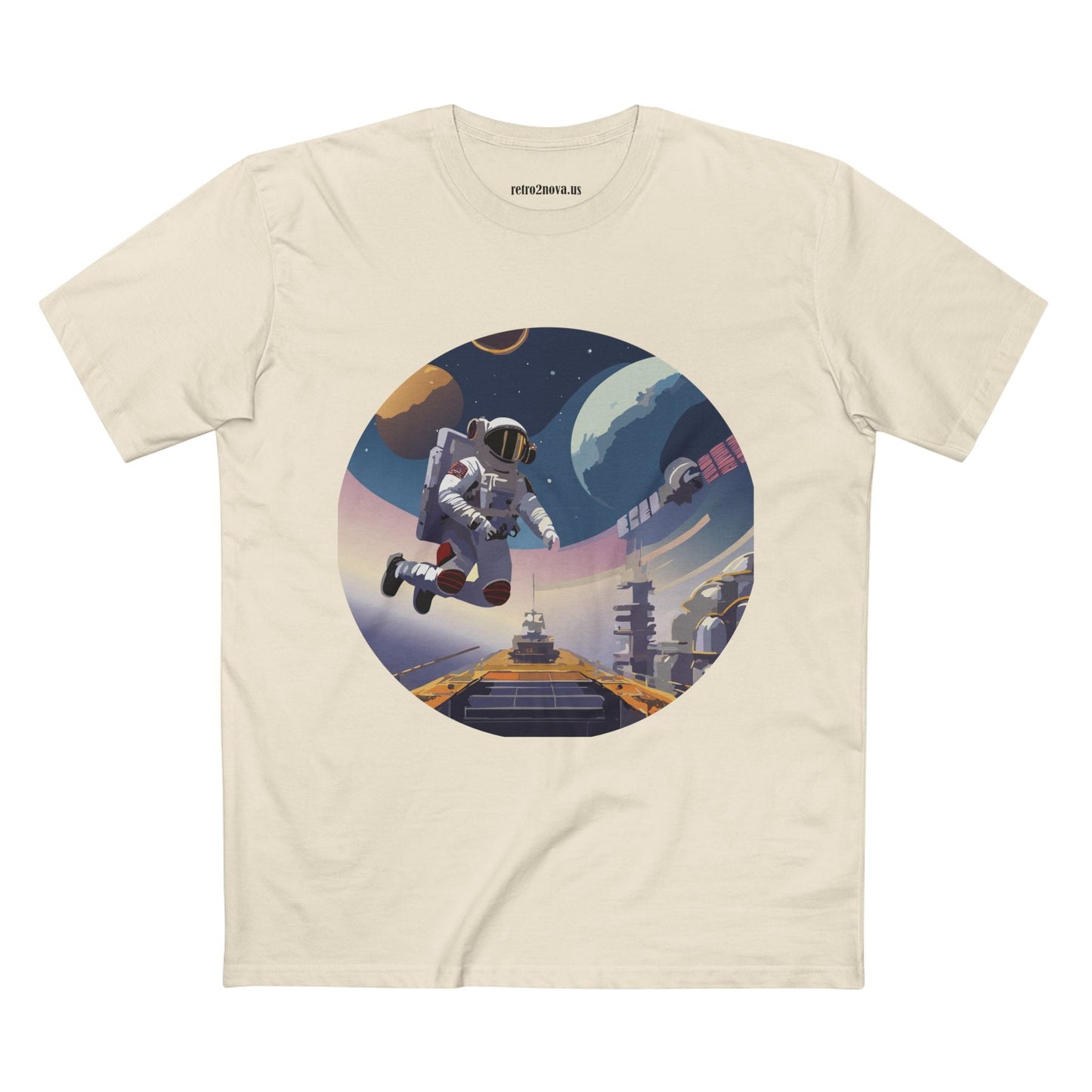 Cosmos Astronaut Shirt Unisex Premium Cotton Tee Original Art Design Retro2Nova CS 31
