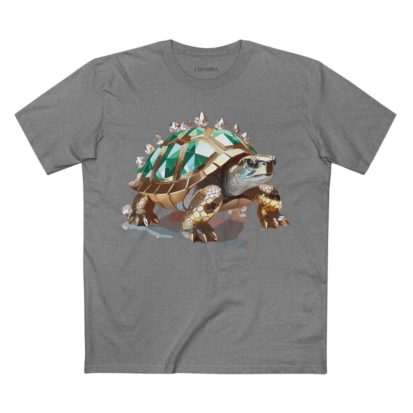 Turtle Graphic Unisex 100 Cotton Tee With Unique Animal Golden Medallion Art Design 33