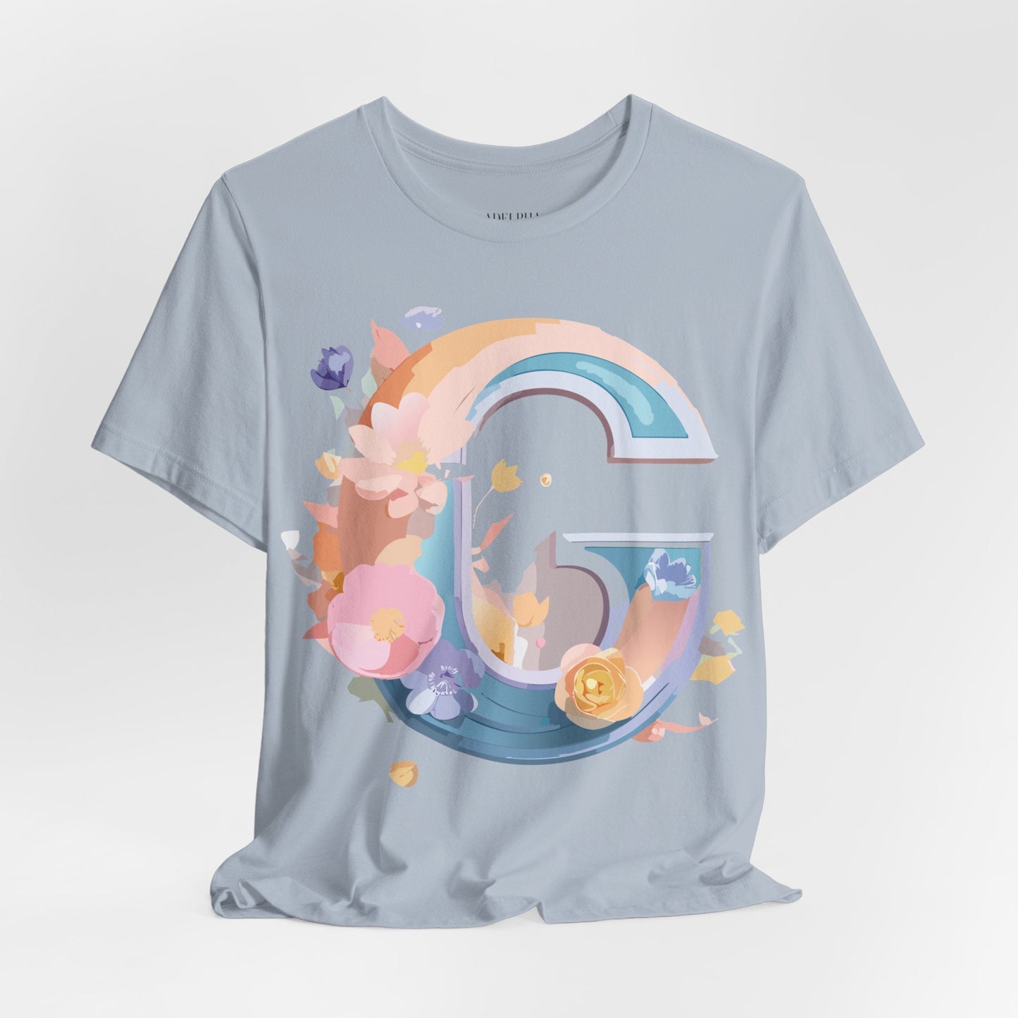 Letter G Graphic Tee Unisex Short Sleeve T Shirt by Adelpha Vintage Inspired Artwork