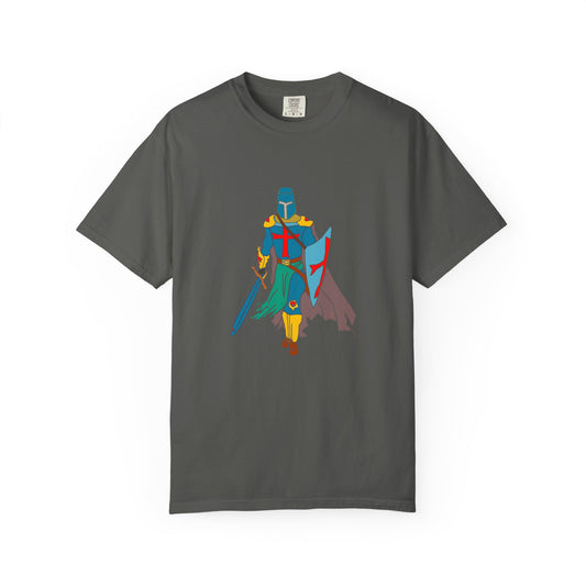 Camiseta unisex con caballero con armadura