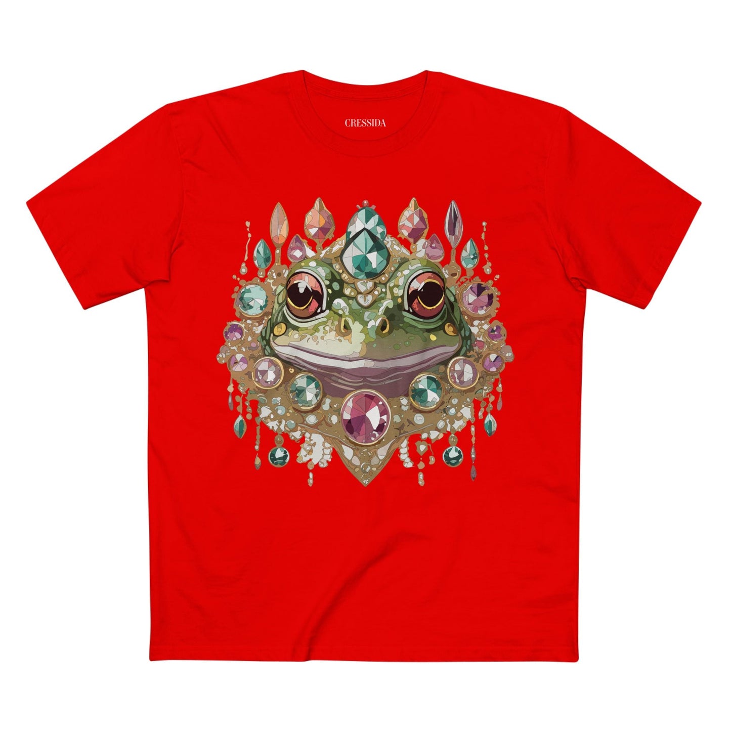 Frog Graphic Unisex 100 Cotton Tee With Unique Animal Golden Medallion Art Design 62