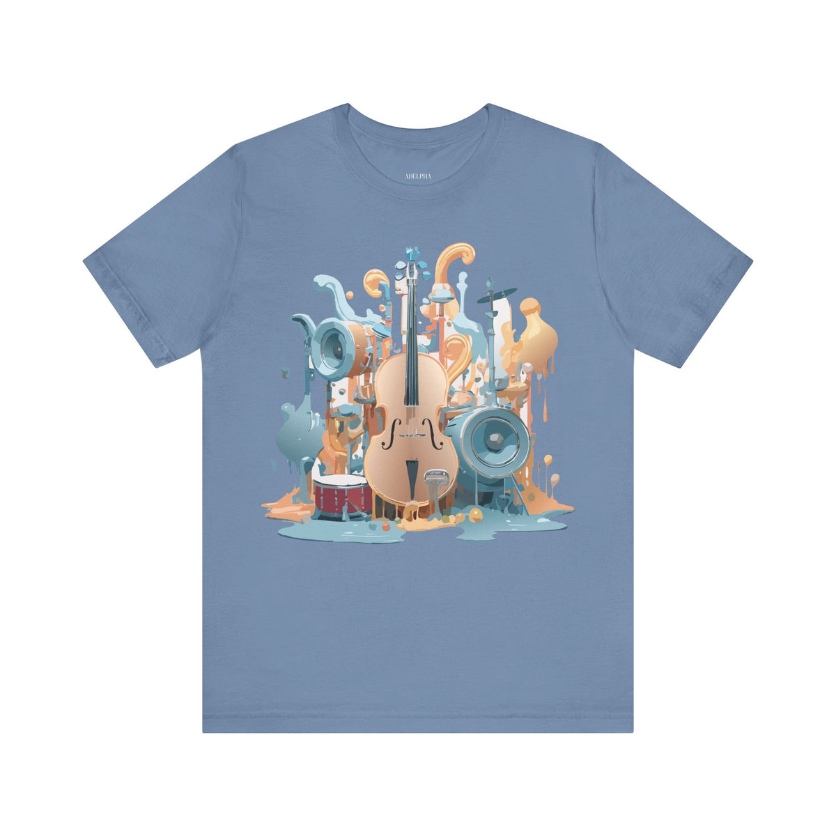 Music Graphic Unisex Cotton Bella+Canvas Tee with Art Design m104