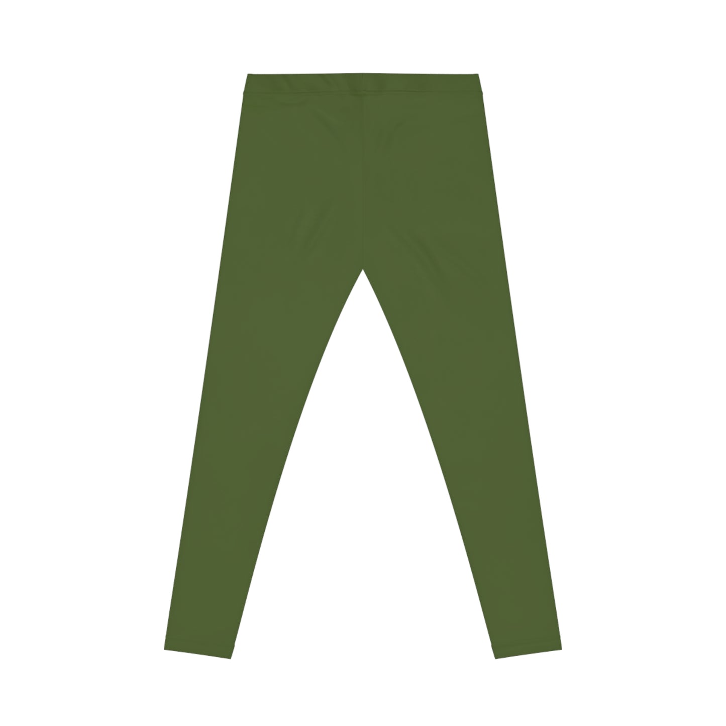 Olive Leaf Color Women's Poly-Span Casual Leggings XS-2XL