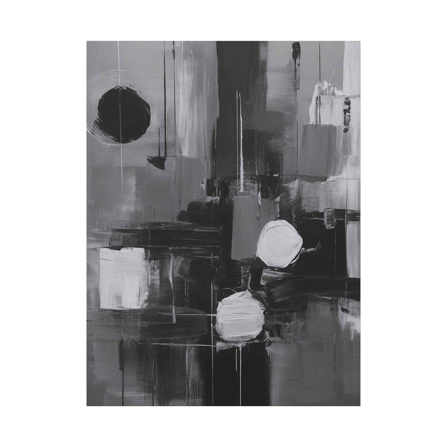 Black Abstract Painting Print Canvas 20x24,20x30,24x30, 24x32,24x36,30x40, 32x48,36x48,40x60 Pine-Wood Inner Frame ABS-16